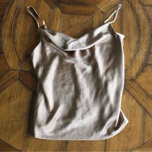 Lovers and Friends Gold Cowlneck Satin Tank